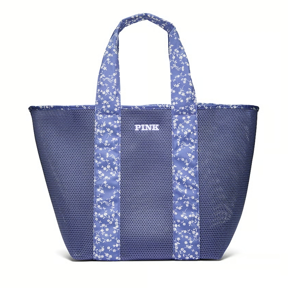 PINK Victoria's Secret Blue Canvas Tote Bag